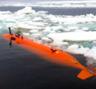 Unknown geological formations under the ice in Antarctica, missing research submarine